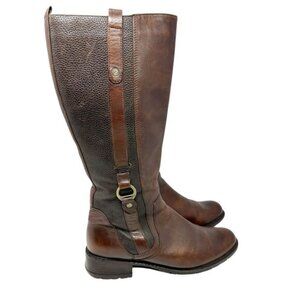 Blondo Varda Brown Leather Knee High Riding Boots W 8 Waterproof Fleece Lined